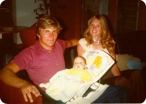 couple with baby 70s