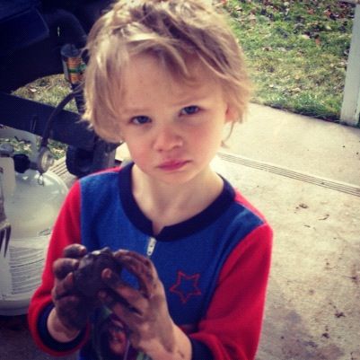 little boy mud ball instagram