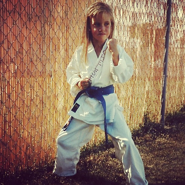 little girl blue belt karate stance instagram