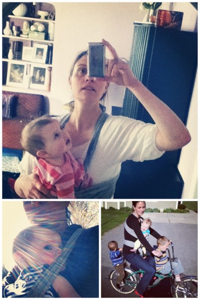 mother wearing baby low rider instagram