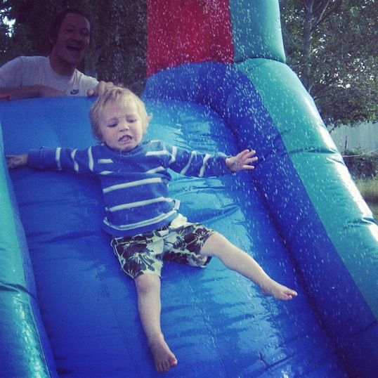 little boy water slide instagram terror