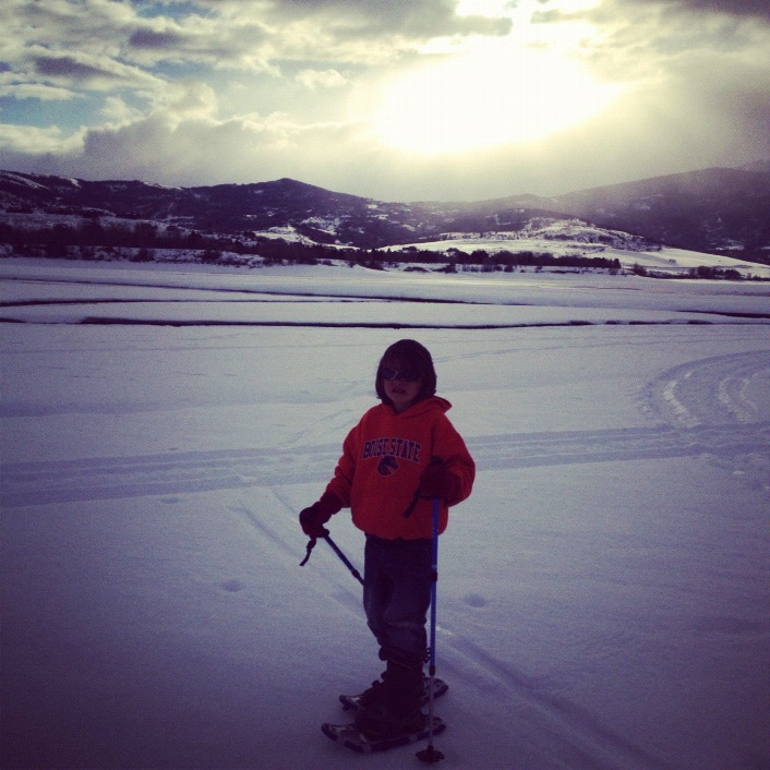 little boy snowshoeing instagram