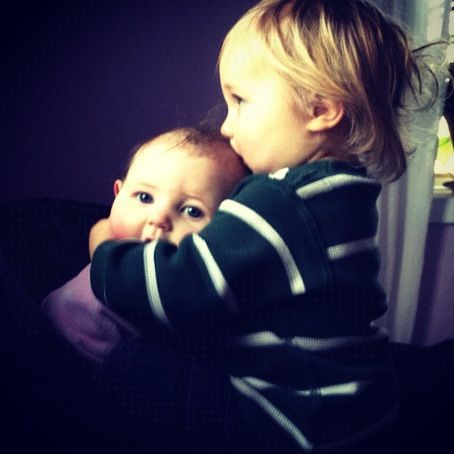 little boy hugging baby girl instagram