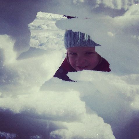 little boy snow fort instagram